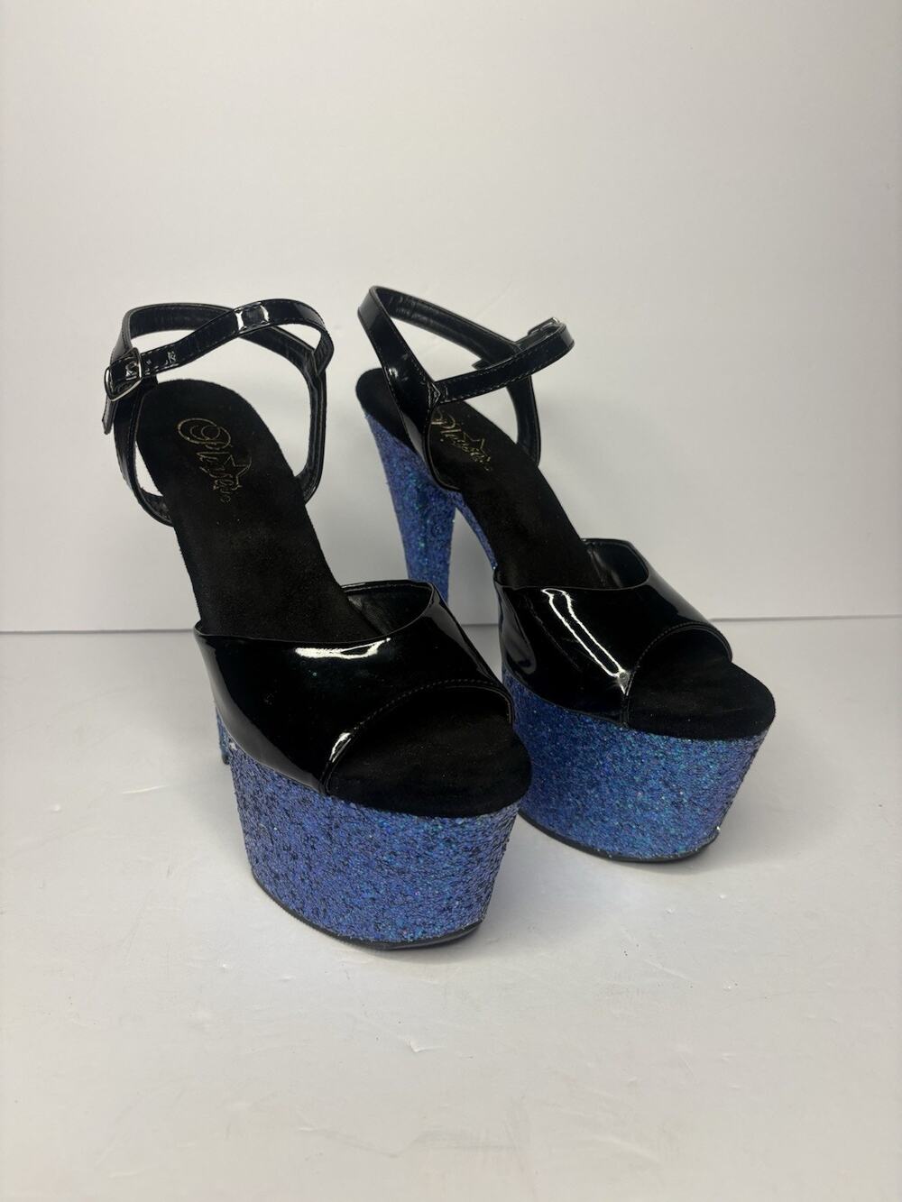 Pleaser Women’s Sky 309LG Glitter 7” Platform Heels Sz 9
